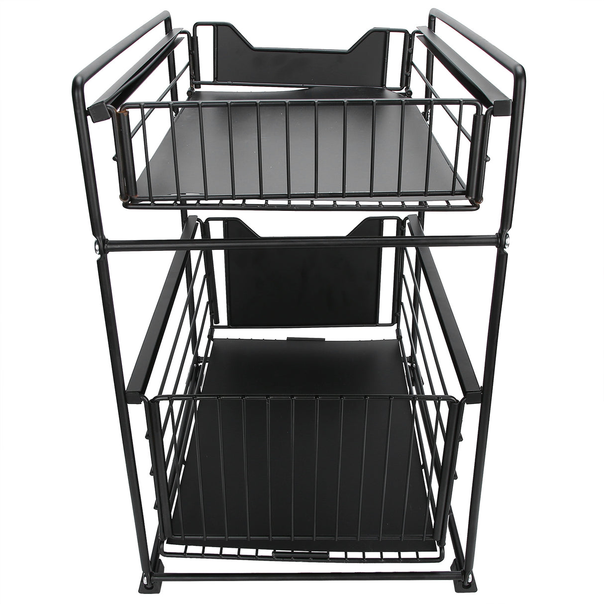 2-Layer Household Pull Out Kitchen Storage Rack Kitchen Office Cosmetic Organizer