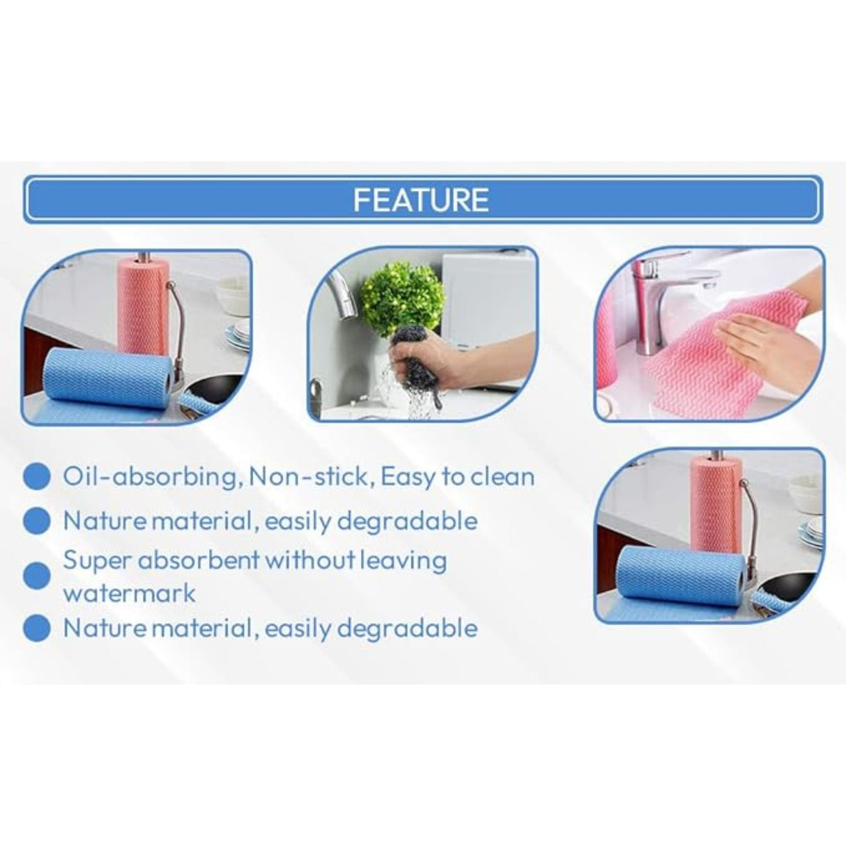 Extra Thick Cleaning Wipes 4 Pack – Chux Superwipes Roll with 80 Sheets per Roll, 30x45cm, Super Absorbent, Tear-Off & Reusable Cloths