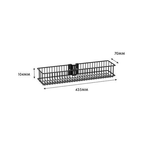 Flexi Storage Home Solutions Black Double Slot Medium Wire Basket