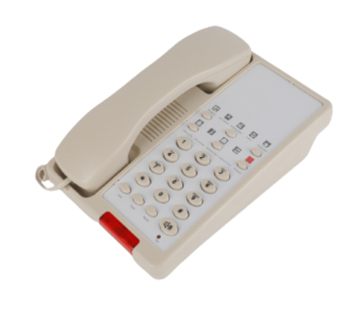Dolphy Wall Mounted Landline Phone – Beige Hotel Room Telephone, Compact Design with Easy Wall Installation for Guest Rooms & Commercial Spaces
