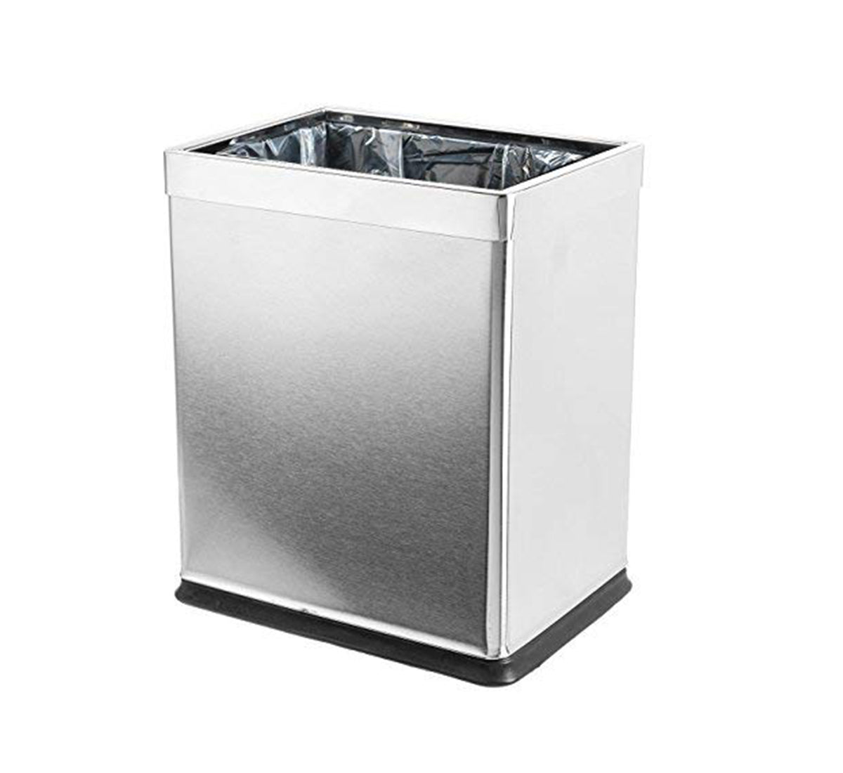 Dolphy 10L Stainless Steel Open Top Indoor Trash Can – Silver Waste Bin for Bathroom, Kitchen, Office & Commercial Use