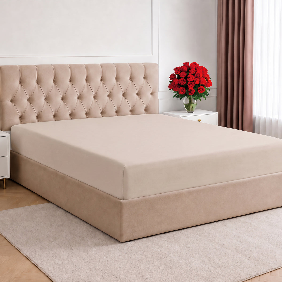 LinenCart Brushed Microfibre Fitted Sheet Linen.