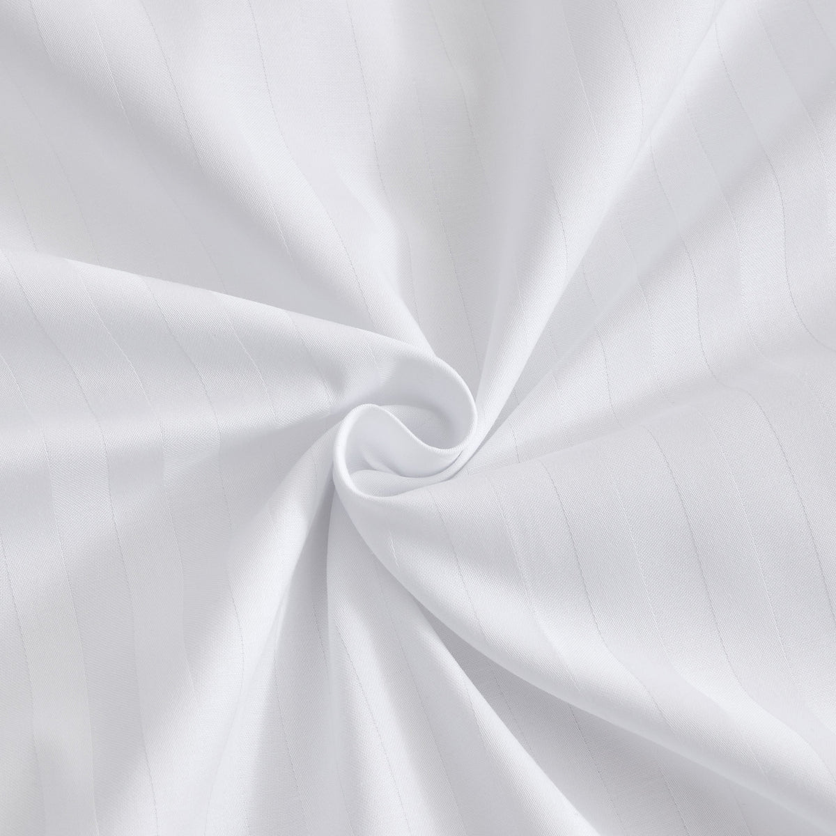 Dolphy Linen 50/50 Polycotton 10mm Satin Stripe White Commercial Sheet Set
