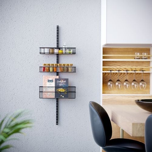 Flexi Storage Home Solutions Black Double Slot Medium Wire Basket