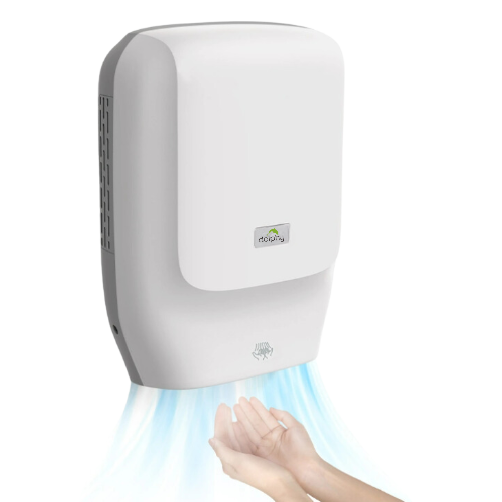 Dolphy Touchless Automatic Hand Dryer 1450W – Plaza Superfast Drying, Wall-Mounted ABS Unit in White – Hygienic, Cost-Effective & Sensor Activated
