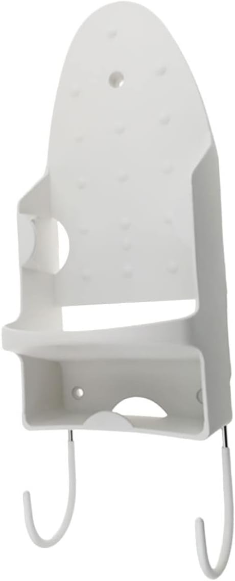 Dolphy Heat-Resistant PBT Wall Mounted Iron and Board Holder – 31.5x13.5x10.5 cm, White – Space-Saving Laundry Organiser