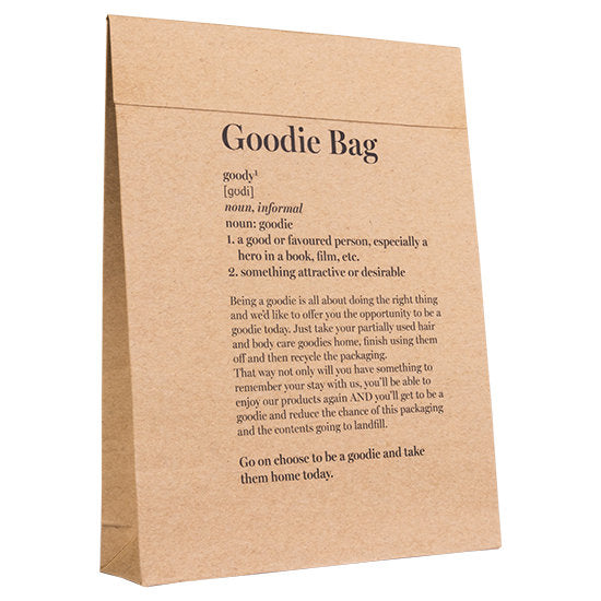 Paper guest amenity goodie bag