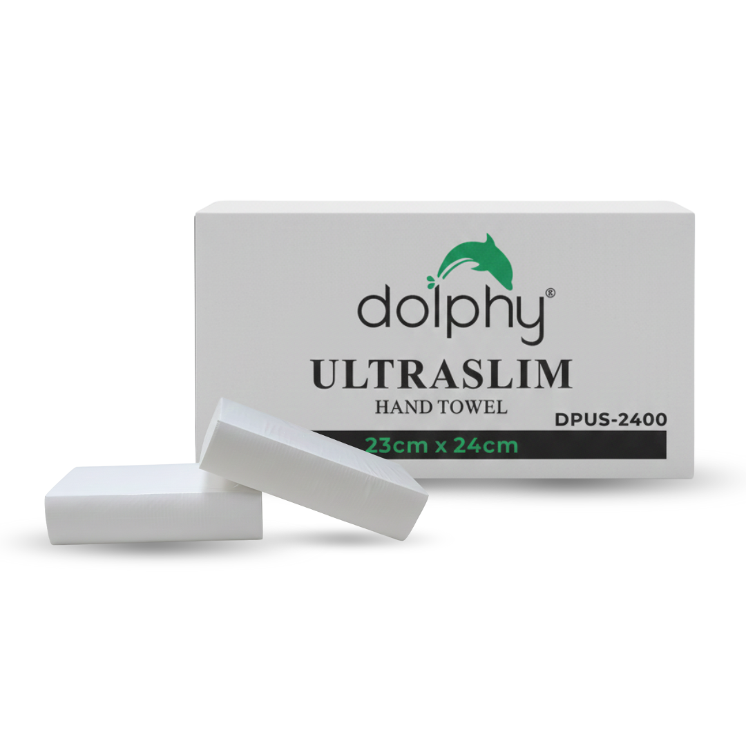 Dolphy Ultraslim Hand Towels – 2400 Sheets (16 x 150 Packs), Disposable Paper Towels for Commercial Washrooms & High-Traffic Areas