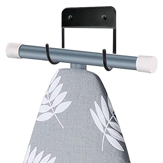 Dolphy Wall Mounted Ironing Board Hanger – Black, Durable PBT, 12x6x11 cm – Space-Saving Laundry Organiser