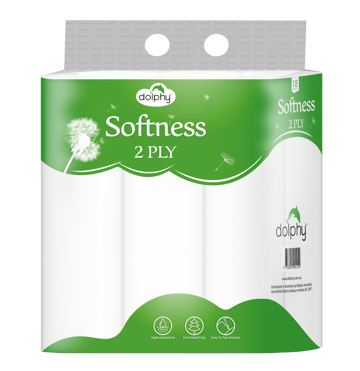 Dolphy 2-Ply Toilet Paper 72 Rolls – 180 Sheets Per Roll, Ultra Soft & Absorbent, Bulk Bathroom Tissue for Home, Office & Commercial Use