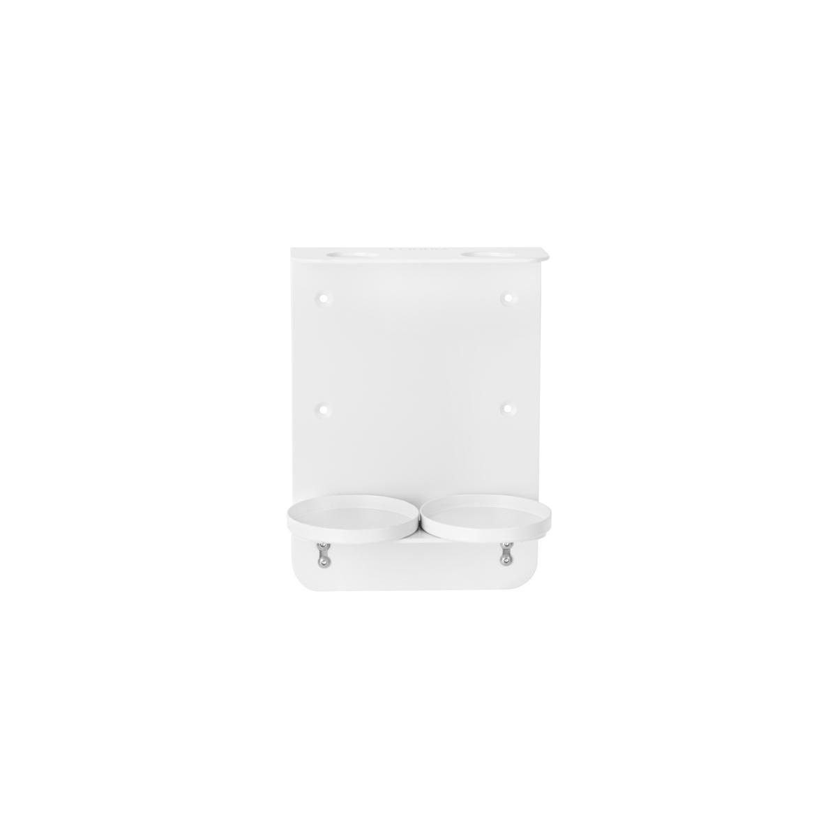 Matte white double wall bracket for two 500ml hand pumps