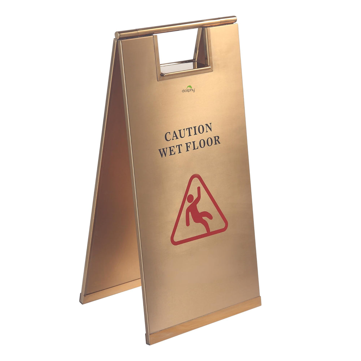 Dolphy Stainless Steel Wet Floor Safety Sign 30x28x60cm – Titanic Gold – Indoor & Outdoor Use