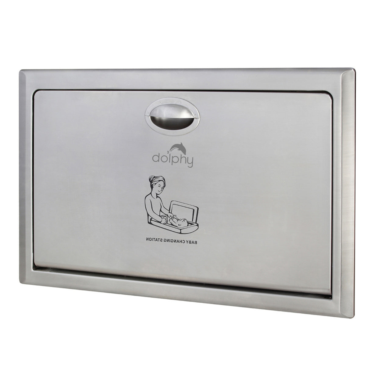 Dolphy Waterproof Recessed Stainless Steel Baby Change Station 940x585x104 mm – Wall-Mounted Foldable Changing Table for Commercial Bathrooms