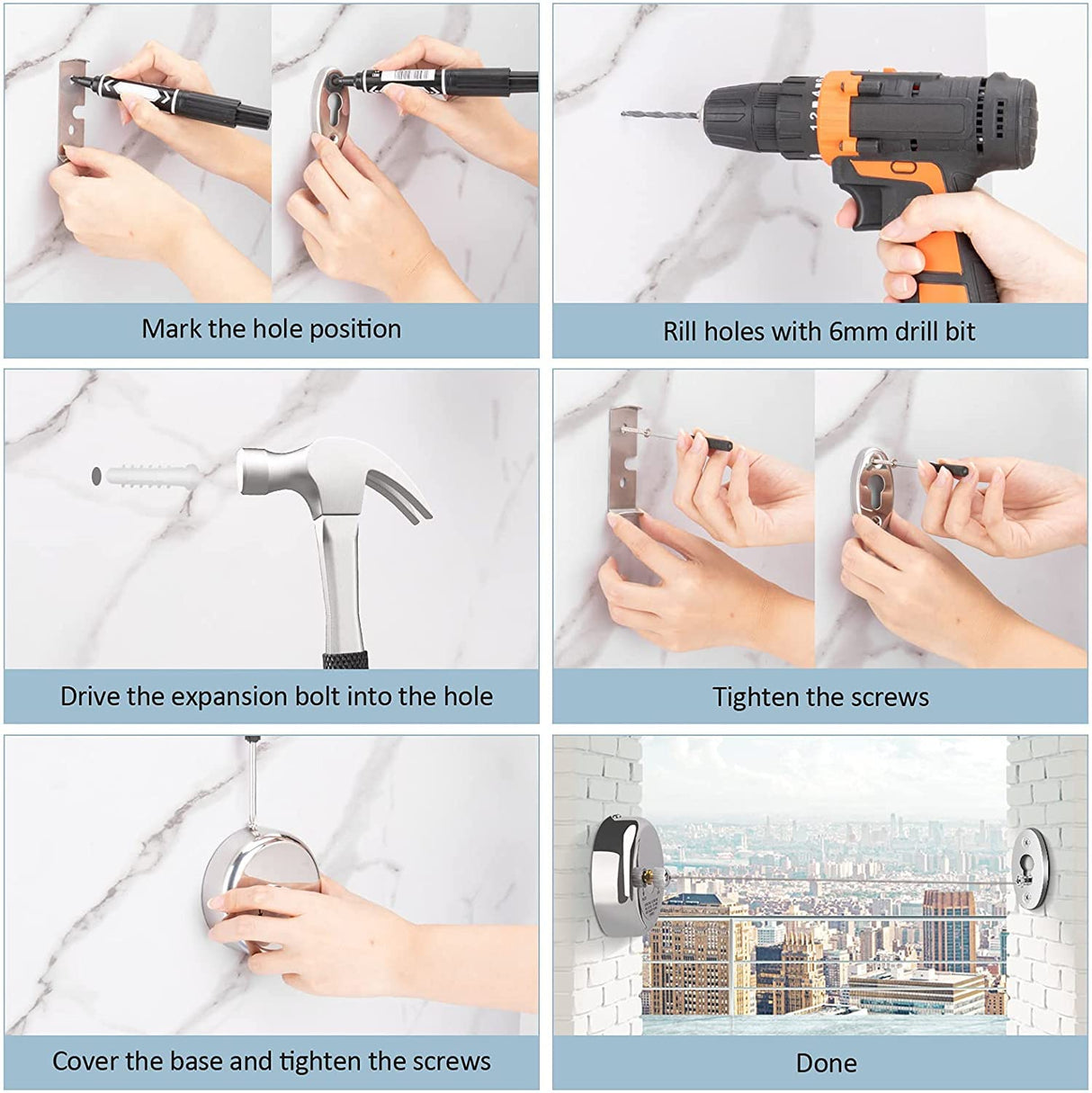 Dolphy Retractable Stainless Steel Round Clothesline – Wall Mounted 304 Mirror Finish Drying Line for Bathroom, Balcony, and Laundry Areas