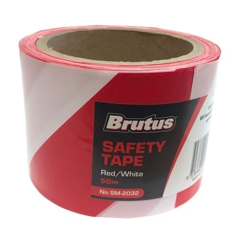 Brutus 75mm x 50m Red And White Safety Tape