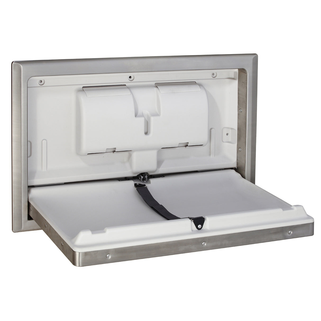 Dolphy Waterproof Recessed Stainless Steel Baby Change Station 940x585x104 mm – Wall-Mounted Foldable Changing Table for Commercial Bathrooms