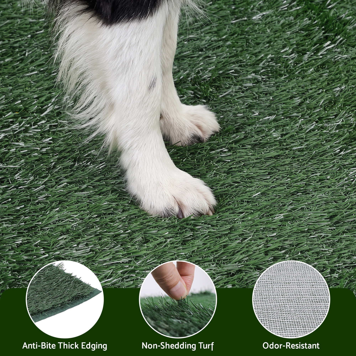 Prime Turf Foldable Dog Grass Potty Pad High Wall Tray for Apartment Balcony RV travel L.