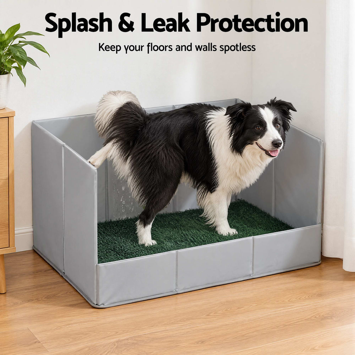 Prime Turf Foldable Dog Grass Potty Pad High Wall Tray for Apartment Balcony RV travel L.