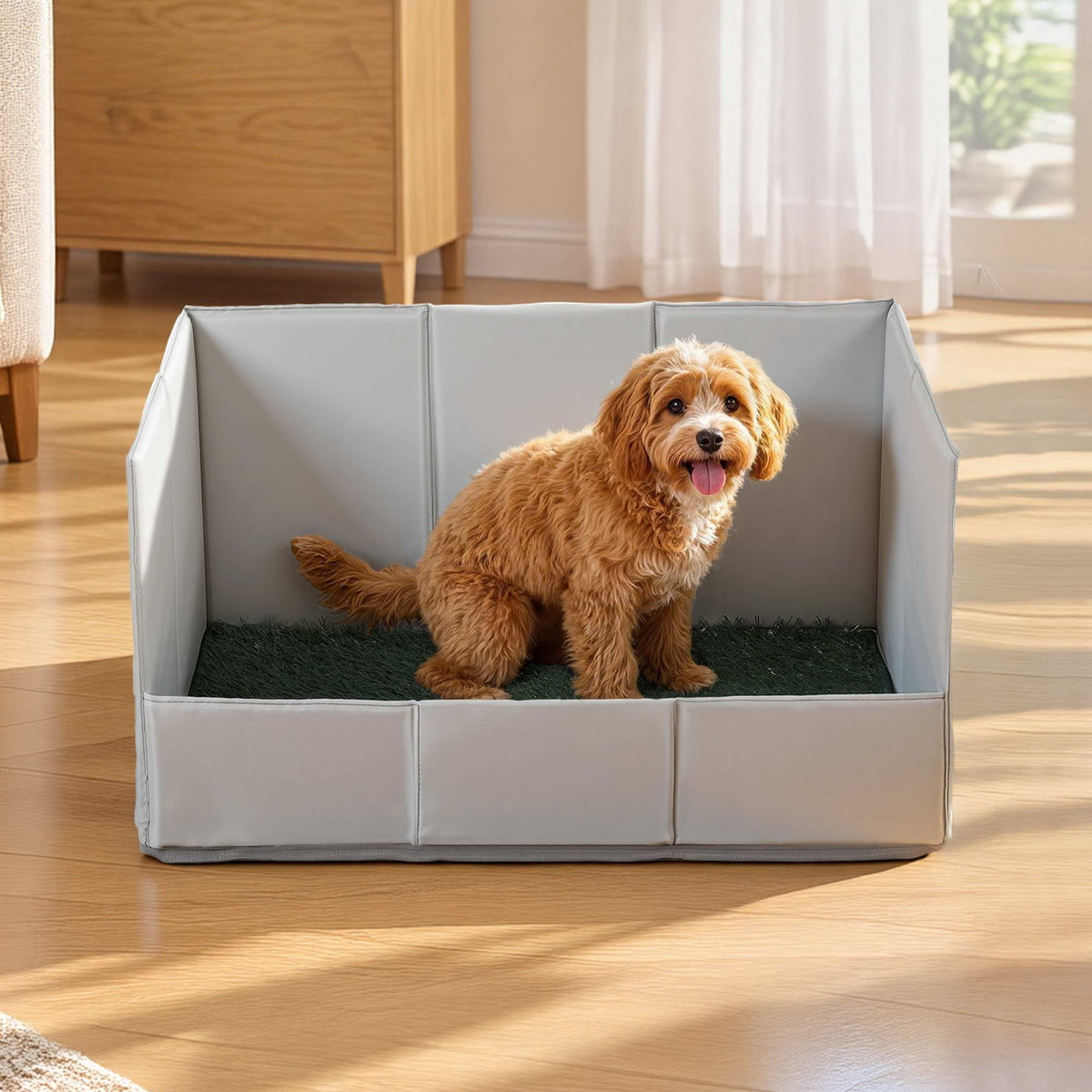 Prime Turf Foldable Dog Grass Potty Pad High Wall Tray for Apartment Balcony RV travel.