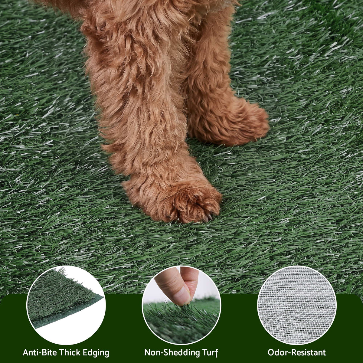 Prime Turf Foldable Dog Grass Potty Pad High Wall Tray for Apartment Balcony RV travel.