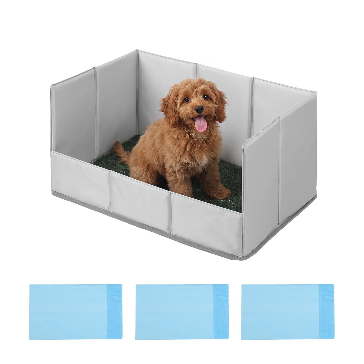 Prime Turf Foldable Dog Grass Potty Pad High Wall Tray for Apartment Balcony RV travel.