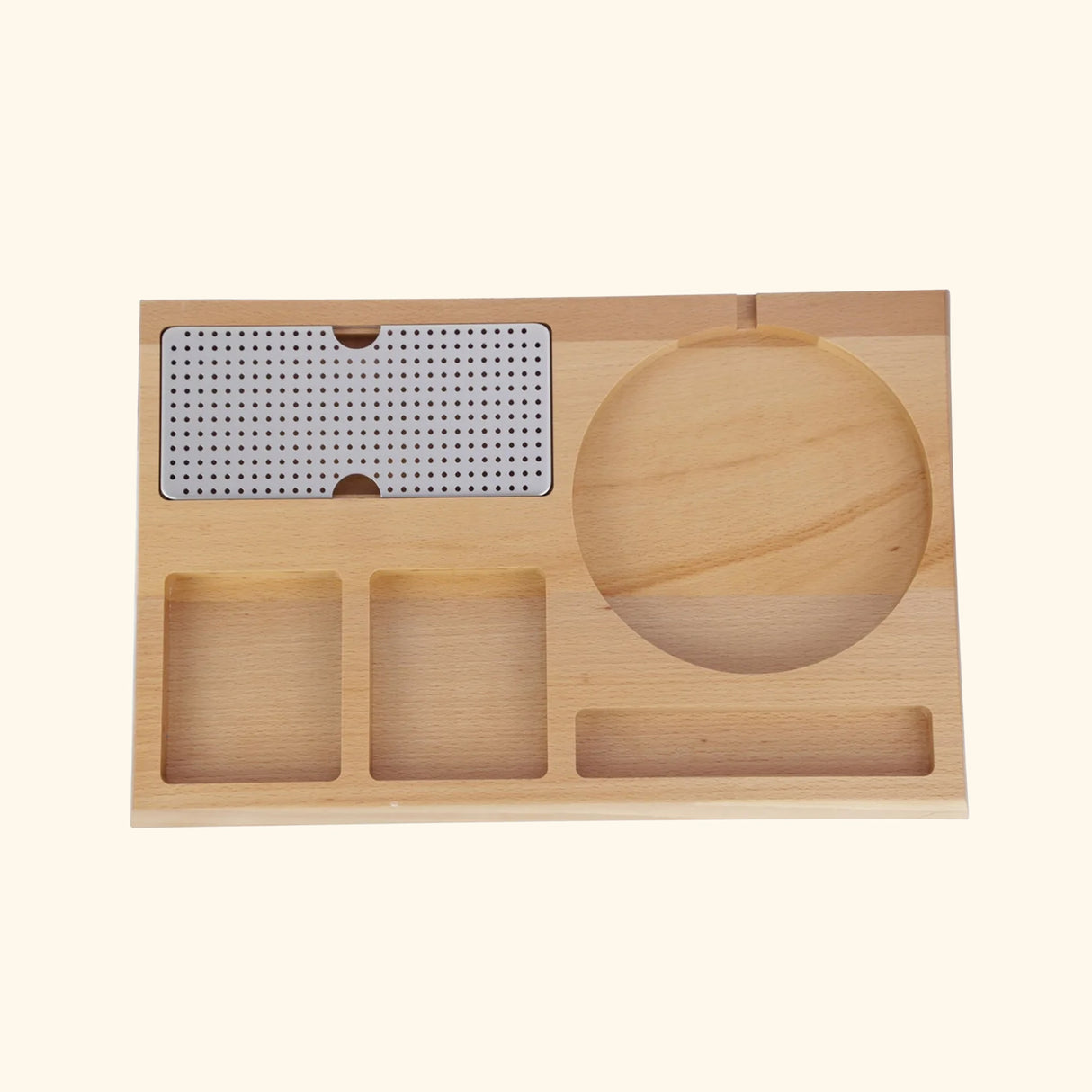 Dolphy Beech Wood Kettle Tray – Natural Wooden Hospitality Tray for Hotels & Home Use, Stylish Beverage Organiser with Sleek Brown Finish