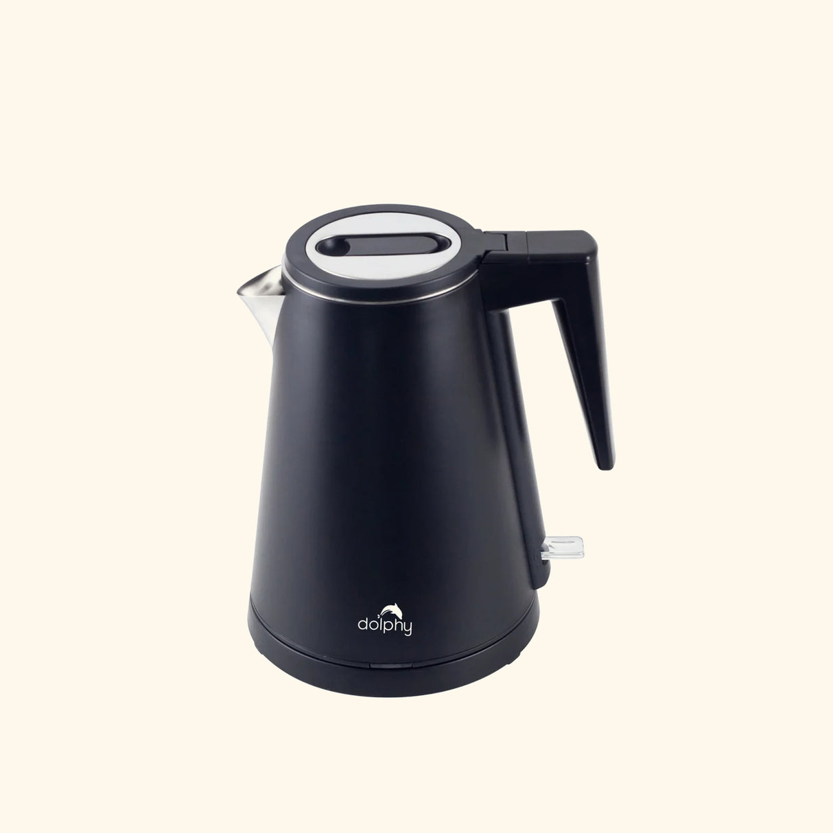 Dolphy 800ml Electric Kettle – Black Stainless Steel, Fast Boil with 360 Swivel Base, Auto Shut-Off & One-Touch Lid for Home, Hotel & Office Use