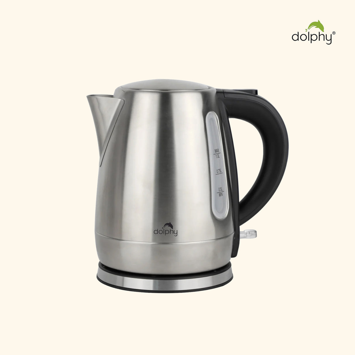 Dolphy 1.0L Electric Kettle – Stainless Steel, 1850 -2200W Fast Boil, Auto Shut-Off & Overheat Protection, Compact Hot Water Boiler for Tea & Coffee
