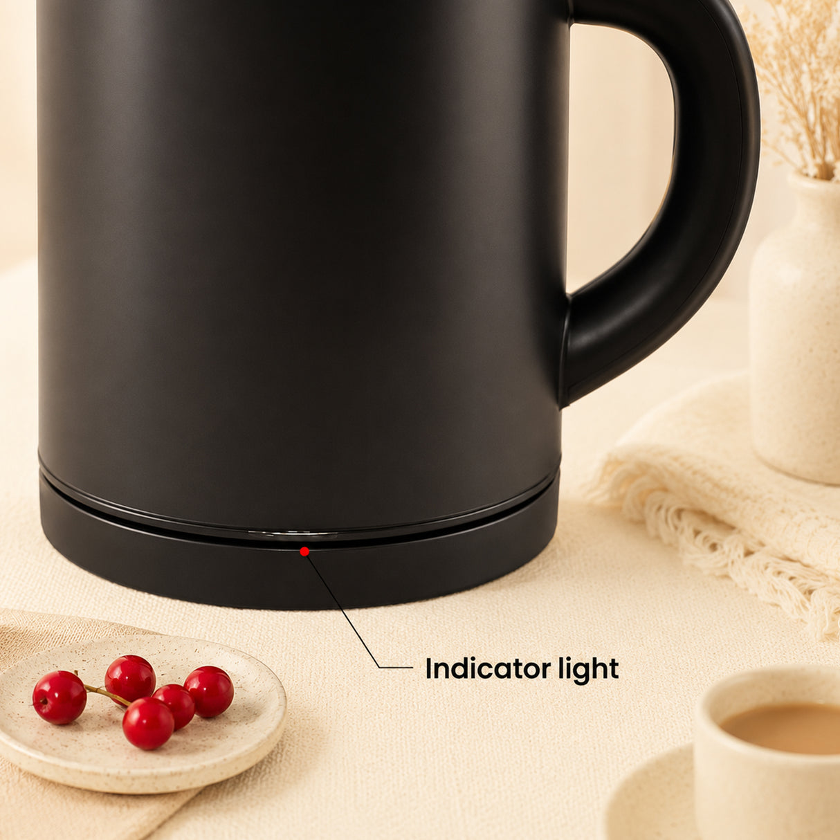 Dolphy 800ml Electric Kettle – Matte Black, Quick Boil, Auto Shut-Off, Stainless Steel, Compact Hot Water Boiler for Tea & Coffee