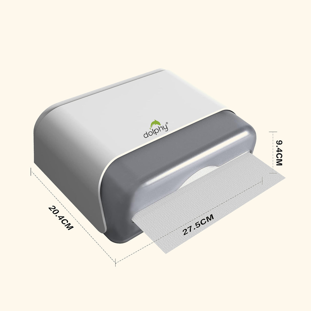 Dolphy Multifold ABS Paper Towel Dispenser – White, Lockable Wall Mount for M-Fold and Z-Fold Towels