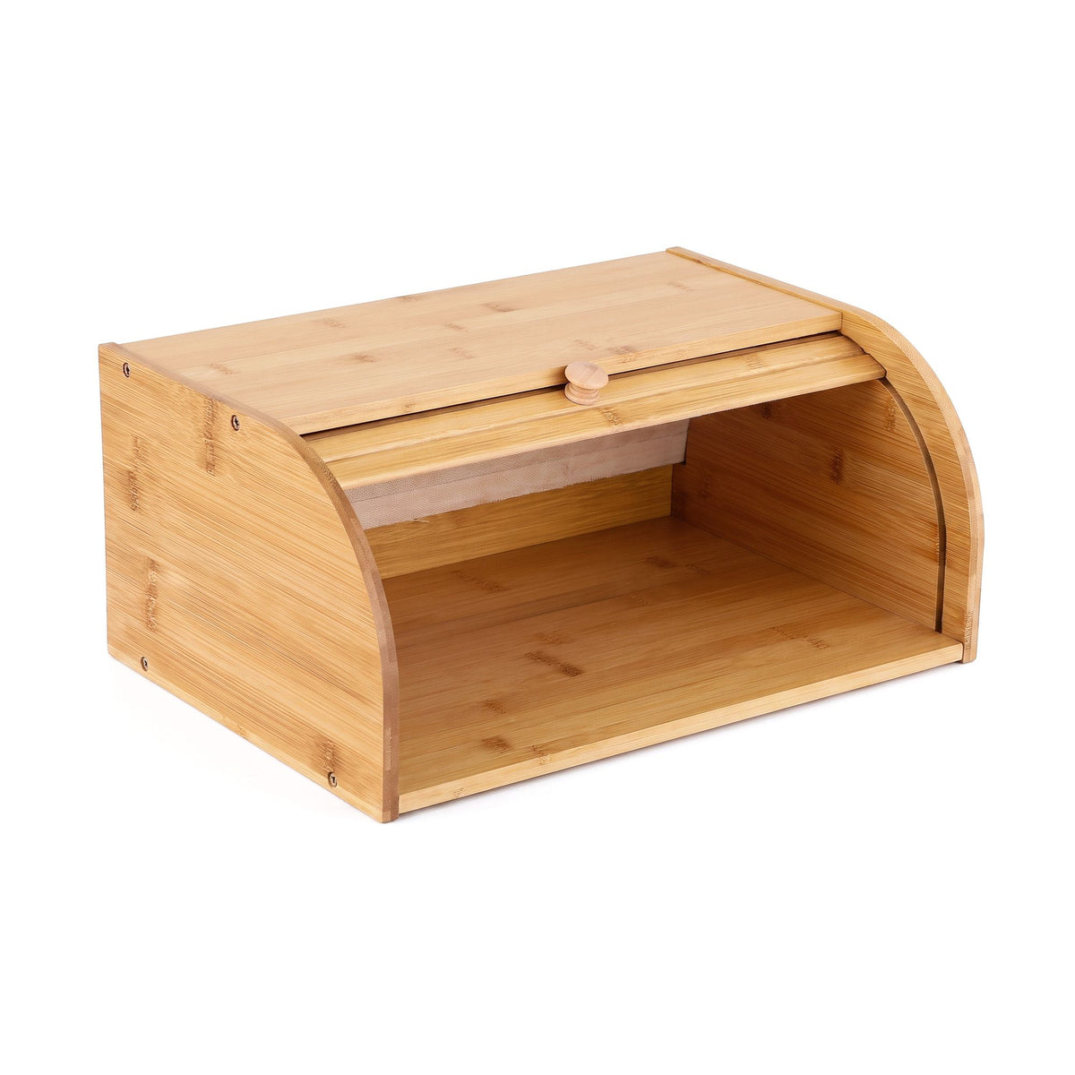 Artiss Bamboo Bread Box Bin Roll Top Kitchen Countertop Storage 45cm Natural