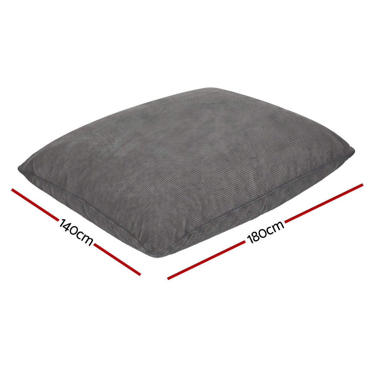Artiss 3 in 1 Bean Bag Chair Cover (No Filler) Convertible Bean Bag for Adults, Corduroy Stuffed Animal Storage Bean Bag Cover Washable for Living Room Bedroom, Grey