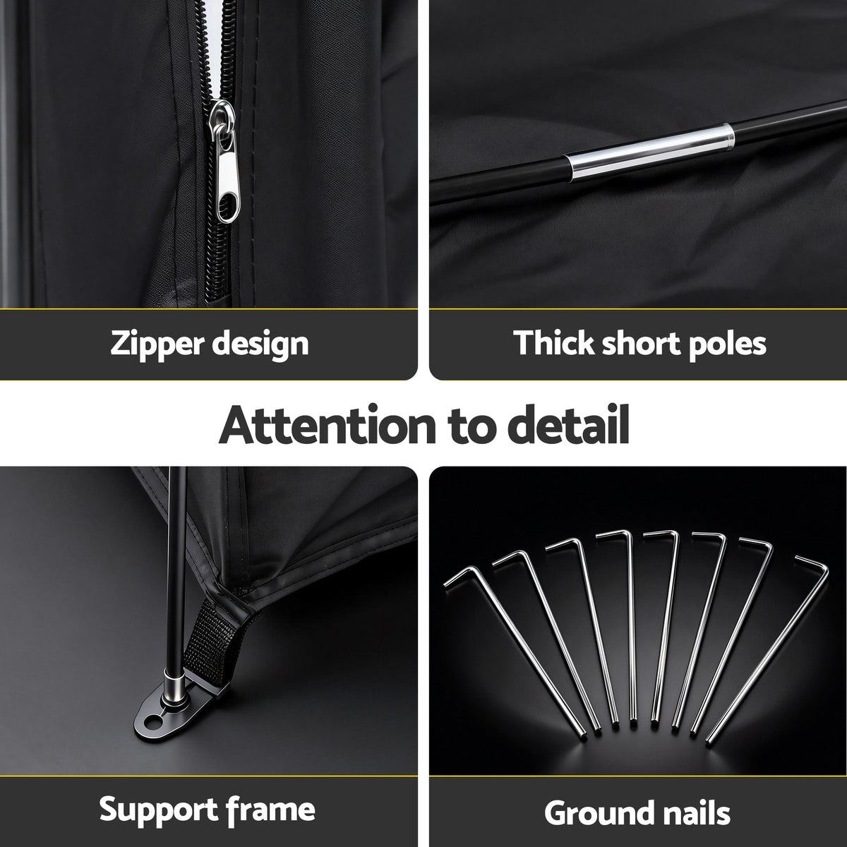 Waterproof tent, water resistant, supplied with a carry bag, lightweight.