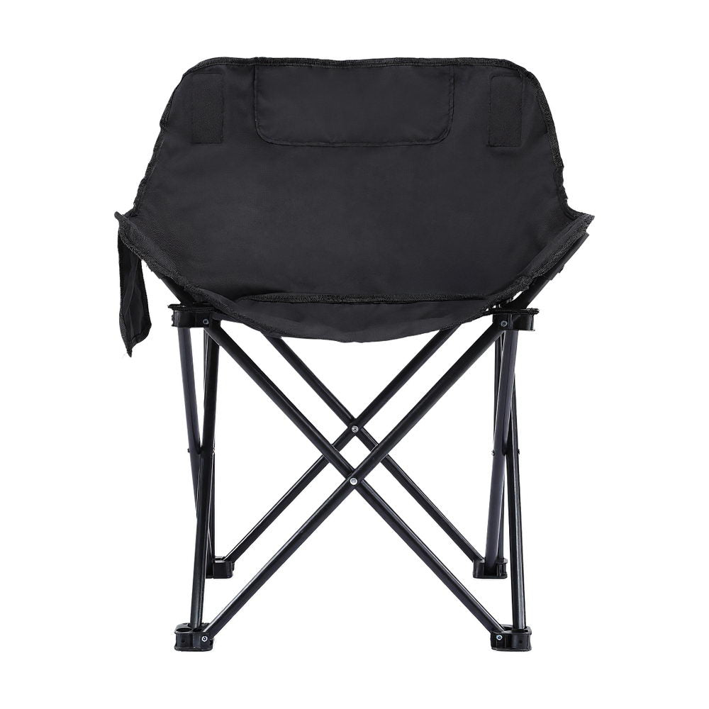 Black folding seat, supplied with a carry bag.