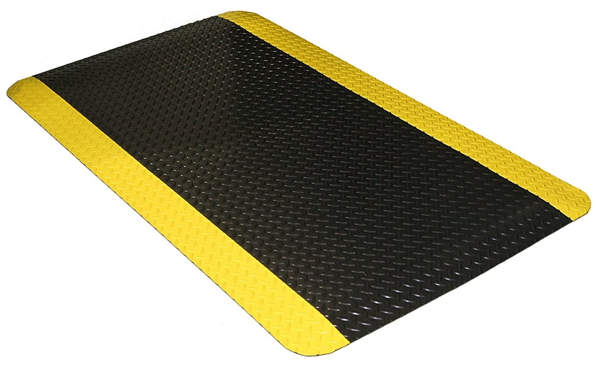 Anti-Fatigue Mat 900 x 600 mm – Non-Slip Diamond Plate Surface, Cushioned Core, Bevelled Edges for Safety, Ergonomic Comfort Mat for Workstations & Industrial Use