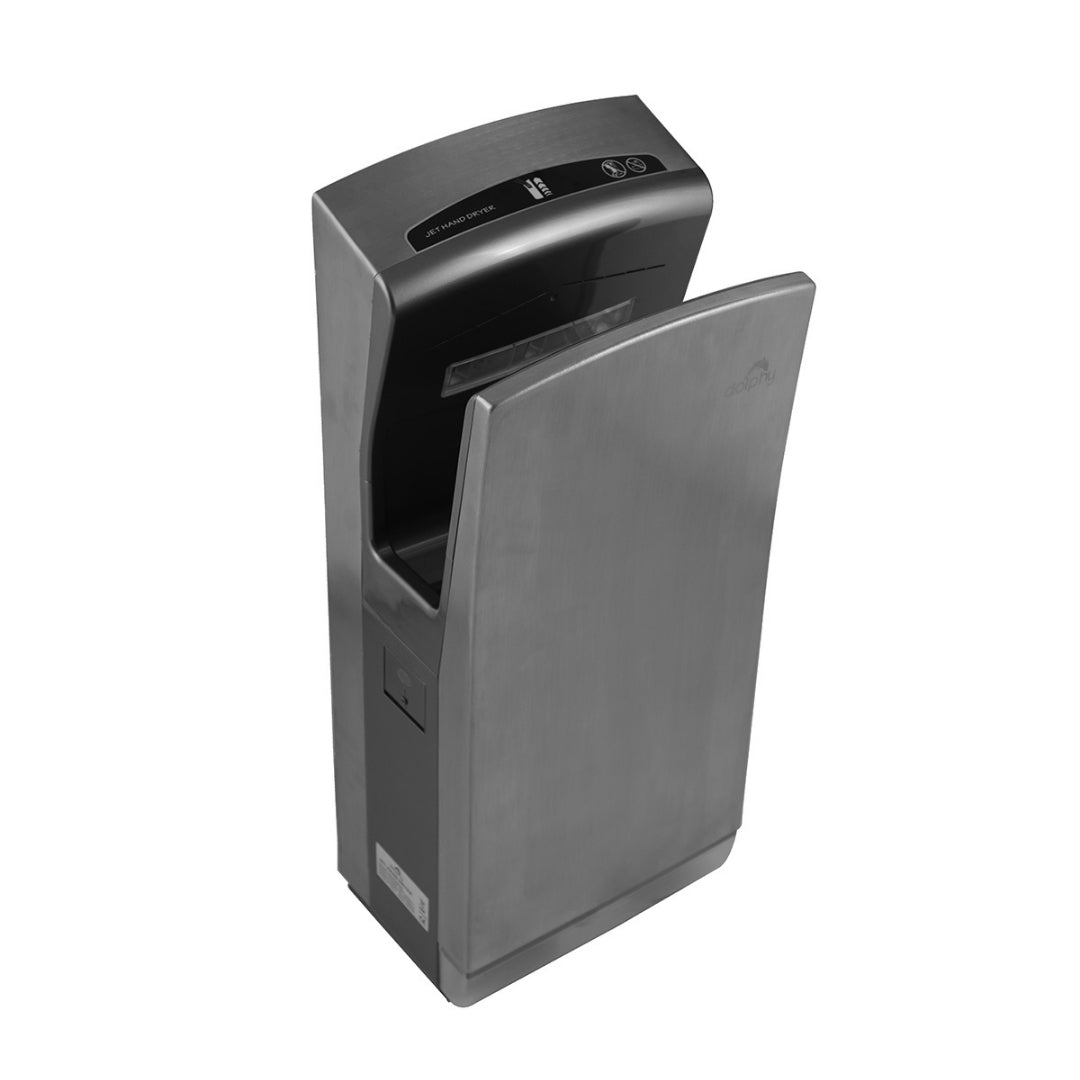 Dolphy Automatic Jet Hand Dryer 1650W – Stainless Steel Silver | High-Speed, Wall Mounted, Touchless Sensor, Fast Drying, Commercial Use