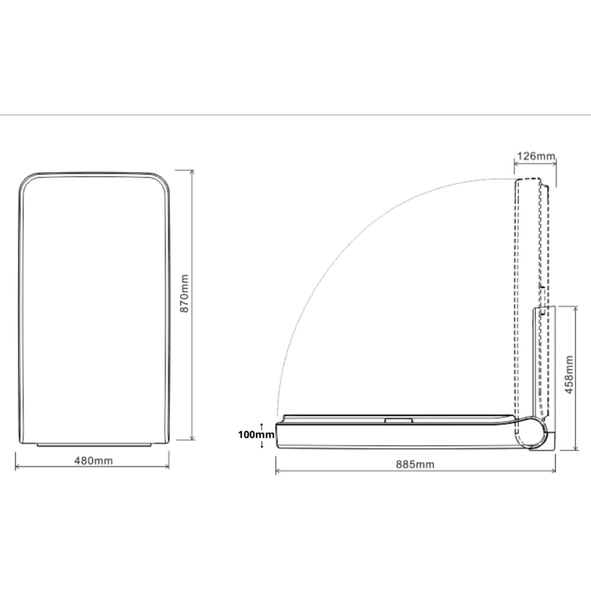 Dolphy Wall-Mounted Waterproof Baby Change Station – Grey HDPE, Foldable with Safety Belt & Storage Hooks