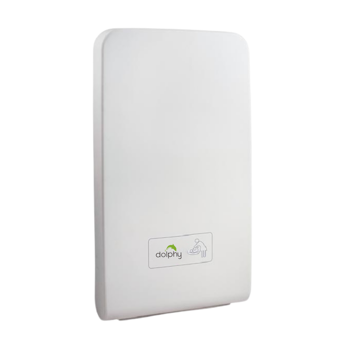 Dolphy Wall-Mounted Waterproof Baby Change Station – Grey HDPE, Foldable with Safety Belt & Storage Hooks