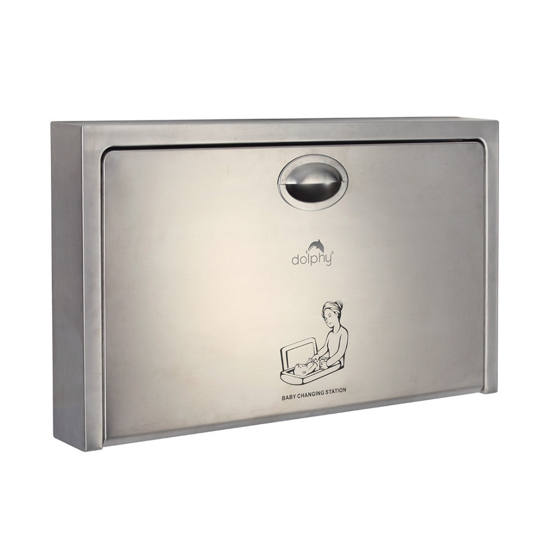 Dolphy Wall-Mounted Waterproof Stainless Steel Baby Change Station – 995x520x105 mm, Heavy-Duty, Microbe-Resistant, Space-Saving Design for Commercial Bathrooms