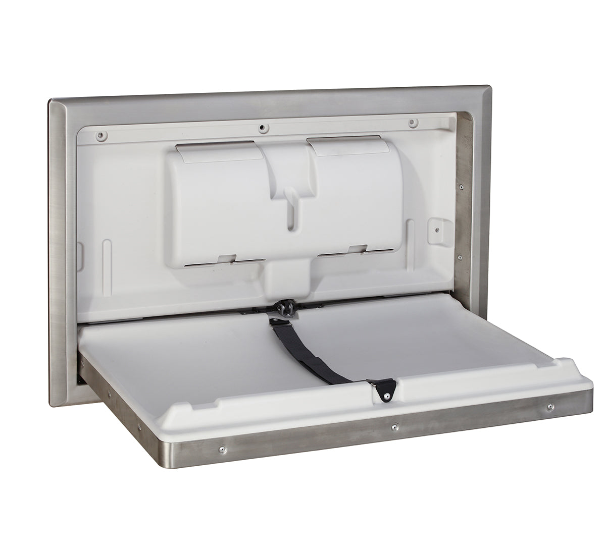 Dolphy Waterproof Recessed Stainless Steel Baby Change Station 940x585x104 mm – Wall-Mounted Foldable Changing Table for Commercial Bathrooms