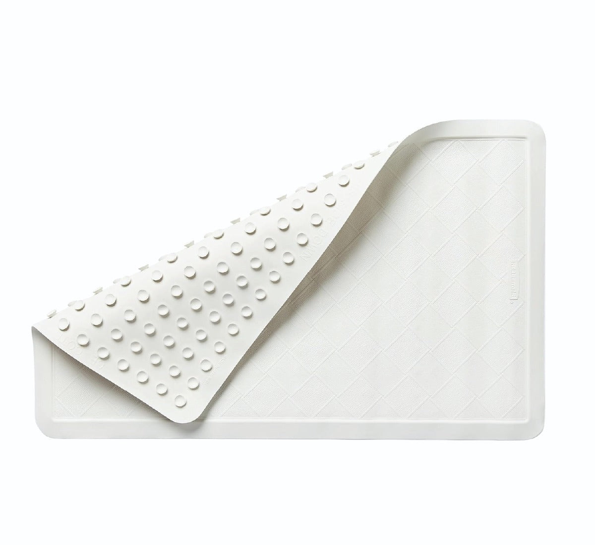 Dolphy Non-Slip Rubber Bath Mat – White Shower Mat with Strong Suction Cups, Anti-Skid & Waterproof Design for Home, Hotel & Commercial Bathrooms