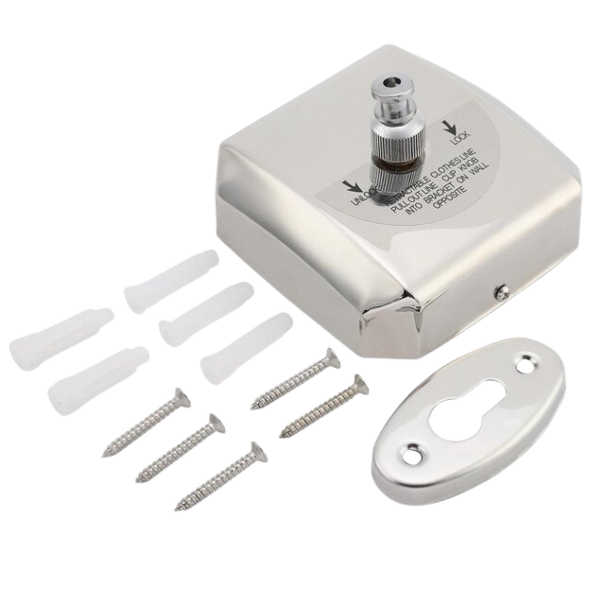 Dolphy Retractable Stainless Steel Square Clothesline – Wall Mounted 304 Mirror Finish Drying Line for Bathroom, Balcony & Laundry Use