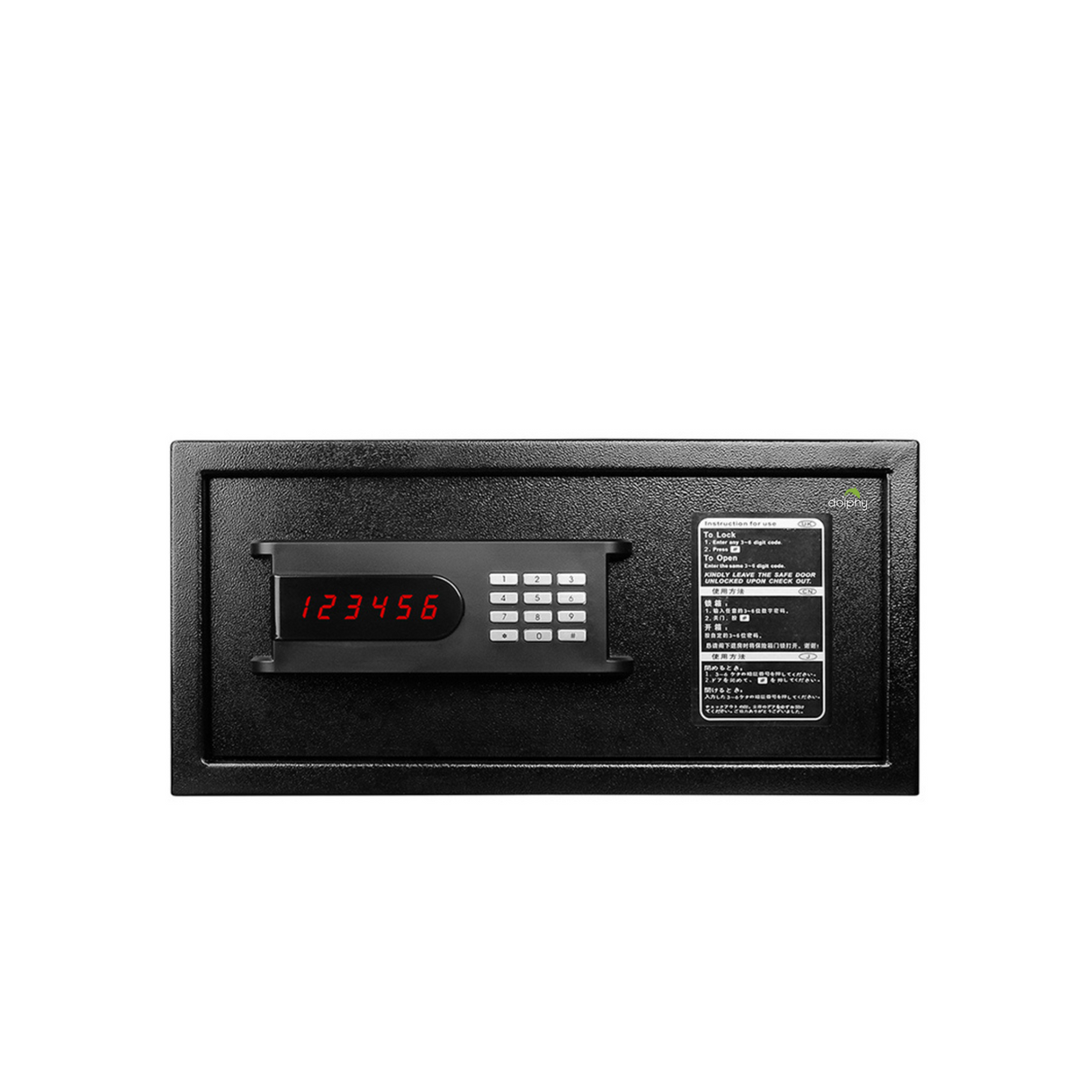 Dolphy Freeze System Digital Safe with LED Display – Black Steel Security Box, 42x37x20 cm, Electronic Lock, Interior Light, Wall/Floor Mount