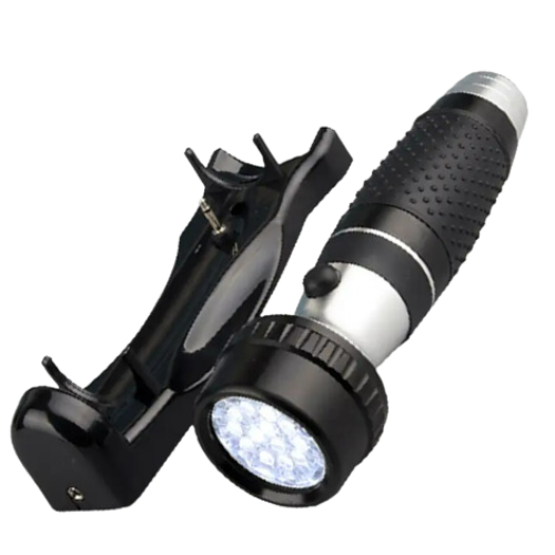 Dolphy Automatic LED Anti-Theft Wall Mounted Emergency Torch – Aluminium Alloy, Battery Operated, Black – Ideal for Hotels, Offices & Homes