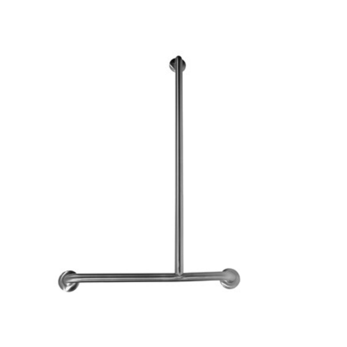 Dolphy Offset Flush Mount Shower Grab Rail RH 1100x700mm – Stainless Steel Bathroom Safety Support Bar – Silver