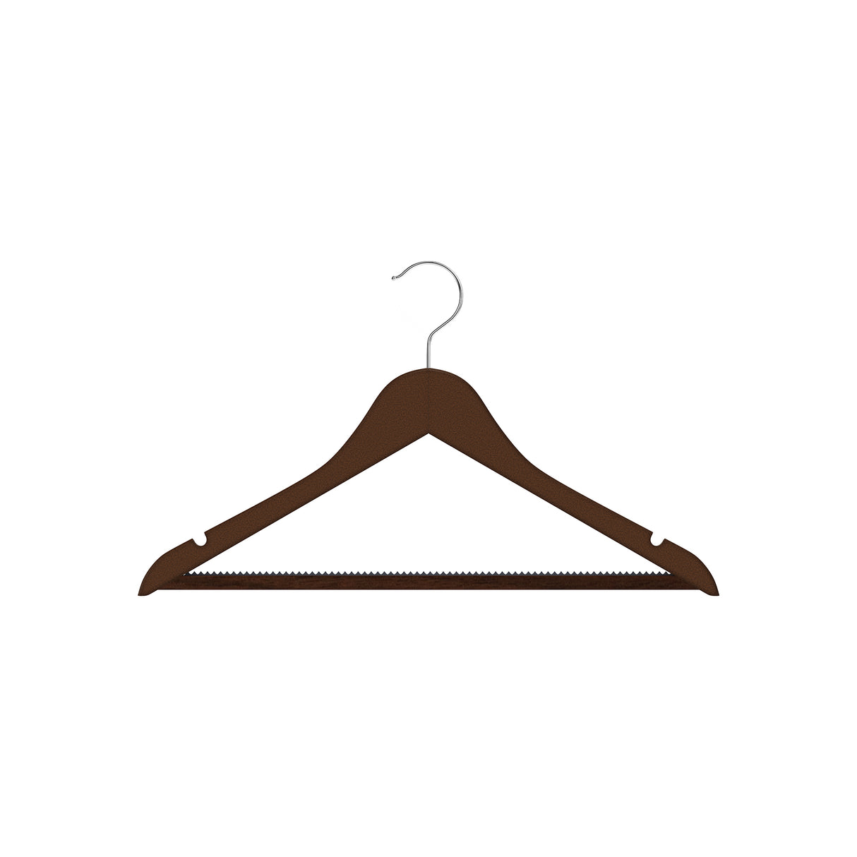 Lotus Wood Clothes Hanger 445mm with Chrome Hook – Set of 24