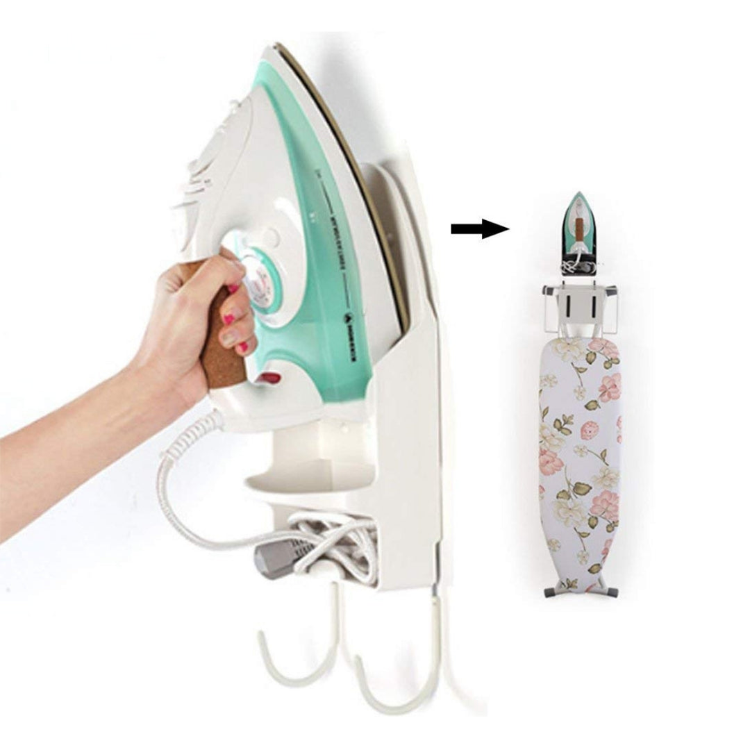 Dolphy Heat-Resistant PBT Wall Mounted Iron and Board Holder – 31.5x13.5x10.5 cm, White – Space-Saving Laundry Organiser
