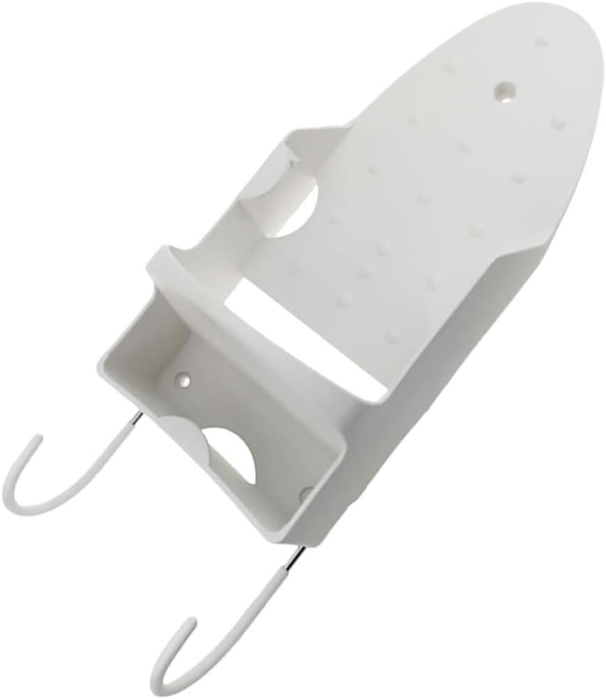 Dolphy Heat-Resistant PBT Wall Mounted Iron and Board Holder – 31.5x13.5x10.5 cm, White – Space-Saving Laundry Organiser