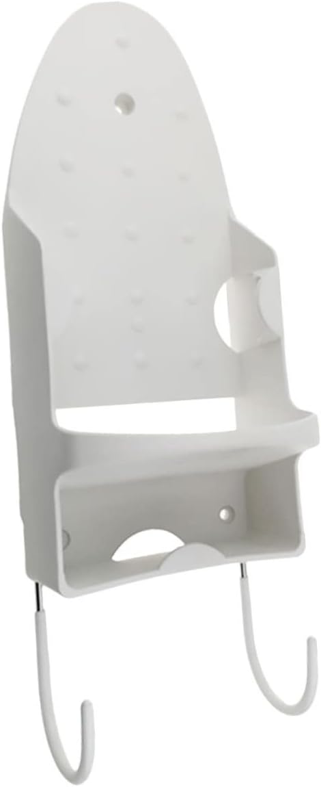 Dolphy Heat-Resistant PBT Wall Mounted Iron and Board Holder – 31.5x13.5x10.5 cm, White – Space-Saving Laundry Organiser
