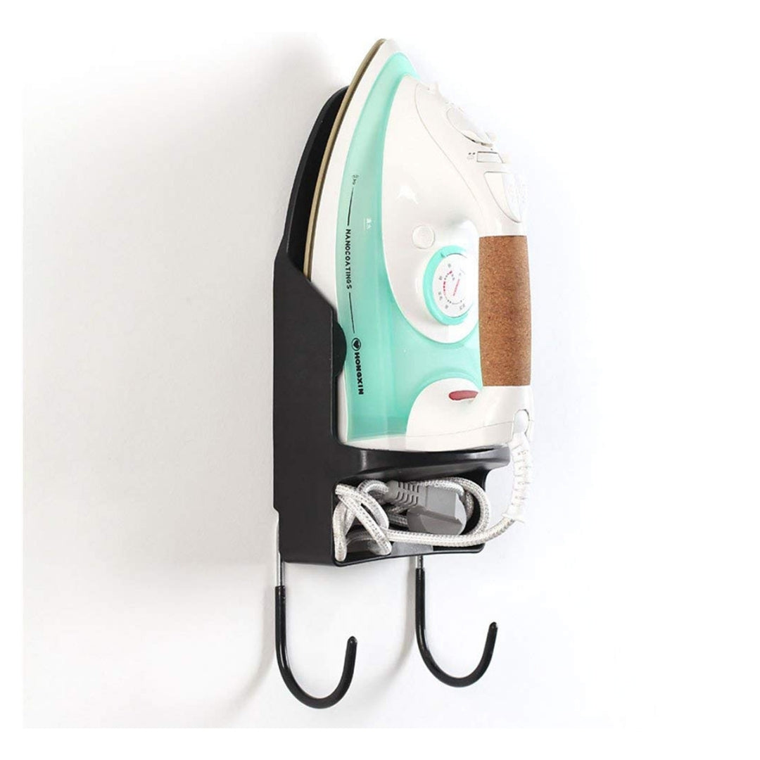 Dolphy Durable Heat-Resistant PBT Wall Mounted Iron and Board Holder – 31.5x13.5x10.5 cm, Black – Space-Saving Laundry Organiser